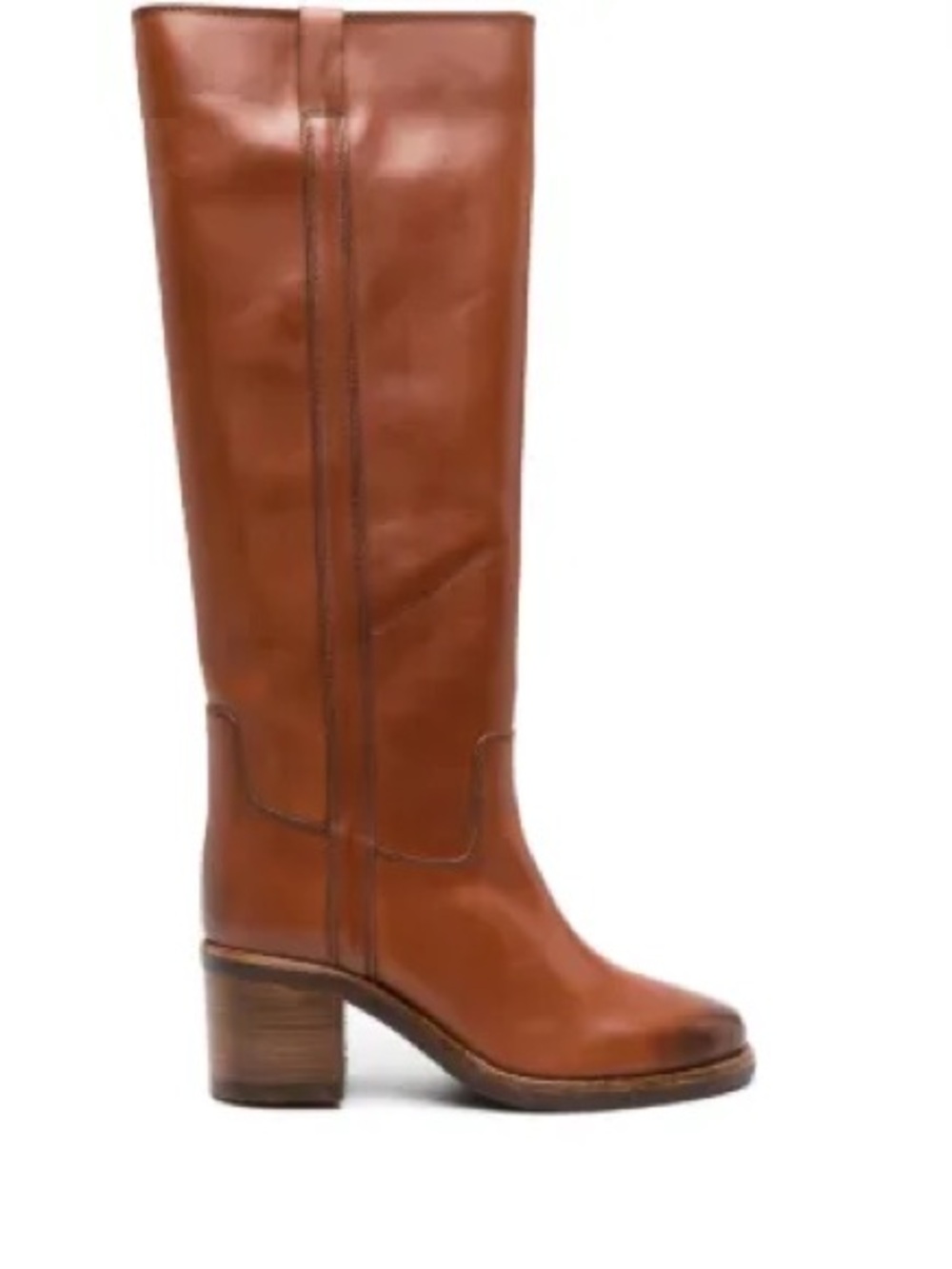 Isabel Marant Tall Leather Over-the-Knee Boots in Cognac Brown - Picture 2 of 6